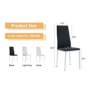 Griglia senza braccioli schienale alto nero sedia da pranzo Set 6 pezzi in metallo placcato gambe per uffici salotti cucine W115163430 - Product Image 3
