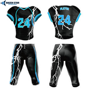 Uniforme de Fútbol Americano Transpirable de Spandex/Poliéster, Nombre del Equipo Personalizado, Tallas Grandes, Mangas Cortas, Protección UV UPF 50+ - Product Image 3
