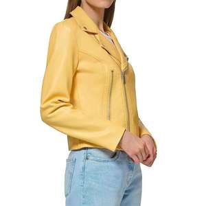 Women's Original Leather <b>Jacket</b> (3 Colors) Biker <b>Jacket</b> Zip Pockets Vintage Regular Length <b>Waterproof</b> Lightweight Coat for - Product Image 3