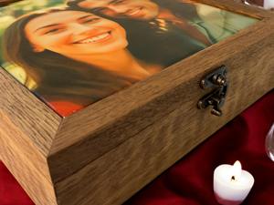 Boîte en bois imprimée finition mate, élégante boîte à bijoux, boîte de rangement en bois imprimée pour cadeaux sophistiqués, vente en gros - Product Image 3