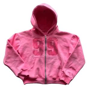 Estilo de tendencia Precio al por mayor Parche bordado desgastado de alta calidad Personalizado 100% algodón French Terry Men Acid Wash Hoodies - Product Image 5