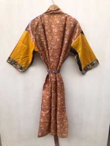 Bikini de fiesta estilo bohemio vintage japonés, ropa de dormir de seda pura, kimono de talla grande para mujer, suave y cómodo para la playa, bata tipo Duster. - Product Image 6