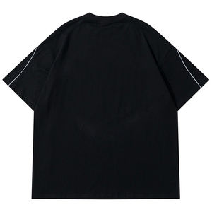 Camiseta Deportiva Moderna de Estilo Urbano para Hombre, 100% Algodón Tejido, Corte Holgado, Antiarrugas, Secado Rápido, Ropa Deportiva Informal - Product Image 2