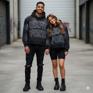 Nouveaux sweats à capuche unisexes surdimensionnés en gros, en matière de qualité, avec strass sur toute la surface, logo brodé effet vieilli, couleur unie, à fermeture éclair - Product Image 4