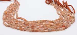 5 hebras de piedras de luna de melocotón naturales AAA, pepitas de forma irregular y suave de 6 a 7 mm, cuentas de piedra de luna de melocotón para fabricación de joyas a granel - Product Image 3