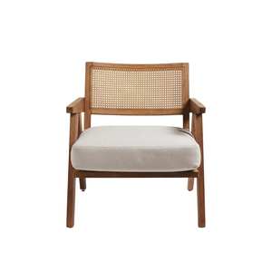 Sofá de Jardín Moderno de Mediados de Siglo con Respaldo de Ratán, Cojín de Espuma de Alta Densidad, un Asiento, Diseño Duradero, Muebles de Exterior - Product Image 2