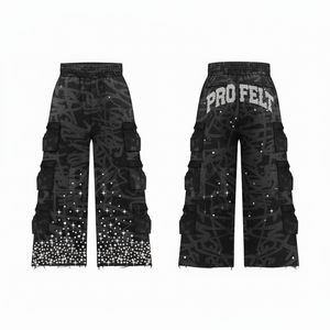 Jogger unisexe tendance, confortable, coupe ample, style streetwear, ourlet vieilli, en toile écologique, sur mesure, vente en gros, haute qualité - Product Image 6