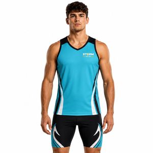 Fabricación al por Mayor OEM ODM, Uniforme de Atletismo Personalizado para Hombre, Ropa Deportiva de Alto Rendimiento, Uniforme de Atletismo en Tela Spandex - Product Image 5
