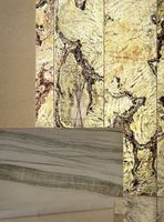 Revêtement mural en pierre naturelle de luxe 100 % écologique, qualité supérieure, certifié CE, garantie 5 ans, épaisseur 1-1,5 cm, ardoise argentée dorée avec support en résine