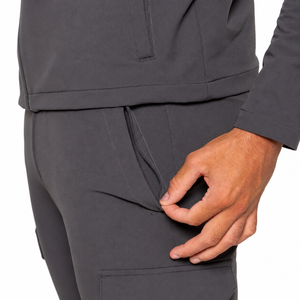 Conjunto Deportivo Gris para Hombre, Chaqueta con Cierre Completo, Pantalones Jogger, Transpirable, Estilo Casual, para Otoño, Corte Regular, Cuello Camisero - Product Image 4