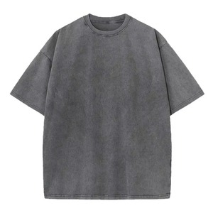 Camisetas Casuales para Hombre, Estilo Vintage con Lavado Ácido, Cuello Redondo Personalizado, Hombros Caídos, Manga Corta, Algodón - Product Image 5