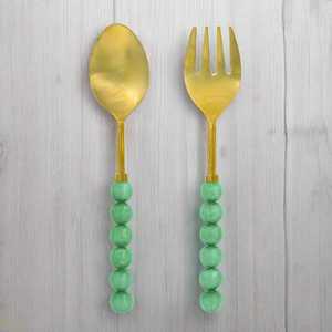 <b>Gold</b> Polished Cutlery Steel Metal Handle Decorative Handle <b>Spoon</b> Salad Server High Quality Manufacture Mirrored <b>Serve</b> Ware - Product Image 6