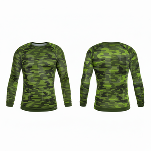 Haut de compression respirant à manches longues pour activités de plein air, motif camouflage, séchage rapide, extensible, pour entraînement sportif - Product Image 5