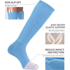Custom Design Whole Sale 100% Cotton Crew Socks <b>Knee</b> <b>High</b> Breathable Solid Unisex for Adults and Youth Summer Outdoor Sports - Product Image 2