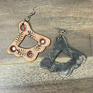 ต่างหูยาวทำจากหนังแท้สไตล์โบโฮตะวันตกต่างหูแบบยาวทำจากหนังแท้ - Product Image 6