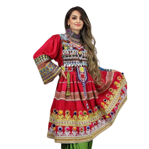 Robes afghanes Kuchi traditionnelles faites à la main pour femmes, couleur unie, légères et respirantes, prix de gros - Product Image 4
