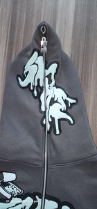 Private label cotton fleece full <b>zip</b> hoodie custom 350 gsm oversized low moq - Product Image 4