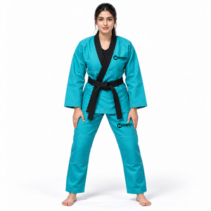 MANGOES FASHION Kimono et pantalon de BJJ unisexe, couleur Teal, 100% coton, léger, respirant, anti-humidité, pré-rétréci, IBJJF - Product Image 1
