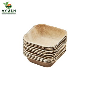 Assiettes carrées compostables en feuilles de palmier d'arec de 8x8 pouces, lot de 100 pour fêtes et buffets - Product Image 6