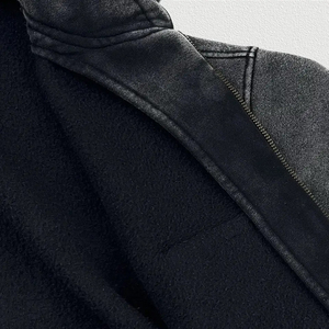 Haut court à capuche personnalisé pour femme, 100 % coton, décontracté, oversize, écologique, respirant, avec fermeture éclair, couleur unie, manches longues - Product Image 3