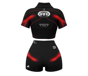 Ensemble short et veste de sport tricotée respirante TAHAD pour femme 2026, style décontracté, au-dessus du genou, idéal pour l'été - Product Image 3