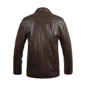 Veste coupe-vent respirante en cuir véritable noir avec logo personnalisé, prix d'usine, approvisionnement en gros pour les détaillants de mode dans le monde entier - Product Image 2