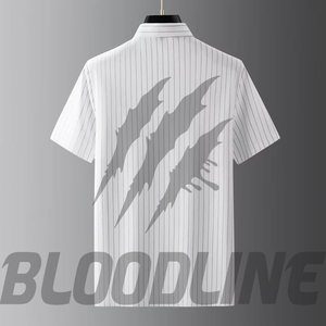 Camisa de manga corta para hombre Bloodline, con logo frontal, corte regular formal, 100% algodón, tejido transpirable, 220g, detección de aguja - Product Image 2