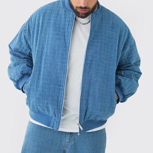 Quality Casual Embroidered Windproof Oversized Drop Shoulder Denim <b>Jeans</b> <b>Jacket</b> for Men Distressed <b>Black</b> 100% Cotton Winter - Product Image 1