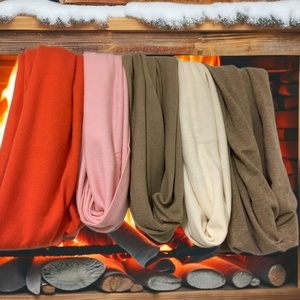 100% pur Pashmina tricoté côtes écharpe doux hiver vêtements Wrap confortable à la mode cachemire châle plaine personnalisable solide - Product Image 2