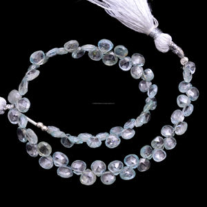 Perles de zircon naturel de qualité supérieure, facettées en forme de cœur, bleu ciel, pour la fabrication de bijoux, bracelet de guérison par les cristaux, collier, troisième œil - Product Image 2