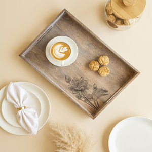 Bandeja Rectangular de Madera Maciza con Acabado Natural, Perfecta para Desayuno, Té, Bocadillos, Decoración del Hogar y Hoteles, Suministro al por Mayor - Product Image 4