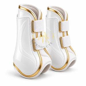 Botas de cepillado para caballos fiables con cierres de gancho seguros, acolchado suave y construcción duradera para caballos activos durante el entrenamiento. - Product Image 1