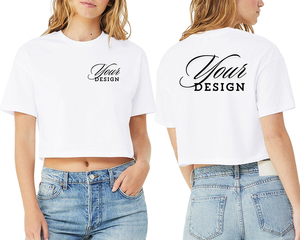 Camiseta Corta para Mujer, Negra, Manga Corta, Cuello Redondo, Corte Holgado, Informal, con Estampado de Letras, 100% Algodón Jersey, Impresión por Transferencia de Calor - Product Image 3
