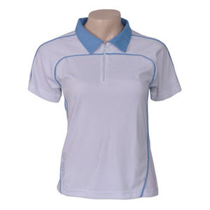 Women Sleeveless <b>Polo</b> <b>Shirt</b> White With <b>Purple</b> Trim Moisture Wicking Tennis Apparel Regular Fit Summer Top - Product Image 3