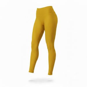 Legging de sport taille haute pour femme avec logo personnalisé, effet froncé aux fesses, en Spandex/Polyester, séchage rapide, respirant, sans coutures, pour le yoga, jambe gauche - Product Image 1