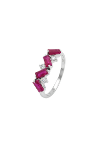 <b>Blue</b> Sapphire and Diamond <b>Ring</b> in 92.5 Sterling Silver KLSR-11794 - Product Image 4