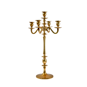 Candelabro de Cristal Dorado de Alta Gama con 5 Brazos, Pantalla de Cristal con Cuentas, Soporte Alto de Metal para Velas, Venta al por Mayor para Bodas de Lujo - Product Image 6