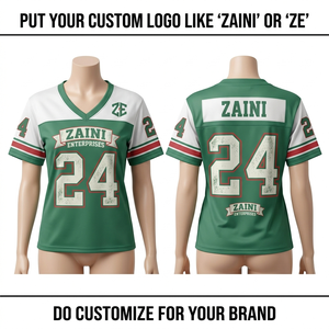 Camiseta de Fútbol Unisex de Poliéster Interlock Premium de 220 g/m², Verde con Paneles Blancos, Impresión Digital, Logotipo del Equipo Personalizado Delante/Trasero, Ajustable - Product Image 1