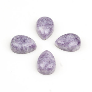 Cabochons en Lépidolite Violette Naturelle de Qualité Supérieure, Calibrés, 10x14mm, Forme Poire, Dos Plat, Pierres Précieuses Libres pour la Fabrication de Bijoux (Vente en Gros) - Product Image 1
