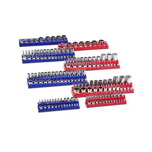 Set di 8 Organizzatori Magnetici in Acciaio per Bussole con Etichette Trasparenti, Vassoi per Bussole da 1/4FT, 3/8FT, 1/2FT, Metrico e SAE - Product Image 1