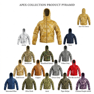 Men's Clothing Lightweight Waterproof Windbreaker Jacket Hooded Outdoor Casual Full <b>Zip</b> Front Custom Camouflage Design Jackets - Product Image 1