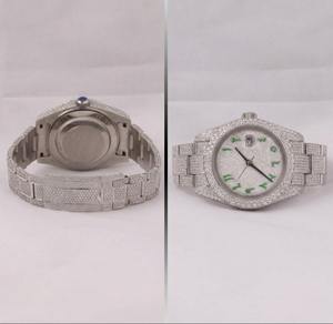 Reloj de Lujo Hip Hop Unisex con Puntero Cuadrado, Moissanita VVS, Movimiento de Cuarzo, Hecho a Mano, Joyería Japonesa, Reloj de Pulsera con Incrustaciones de Diamantes, Estilo Indio - Product Image 2