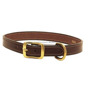 Collar de perro de Cuero flexible elegante respetuoso con el medio ambiente para mascotas pequeñas o medianas con hebilla de latón ajustable sólido y anillo en D - Product Image 4