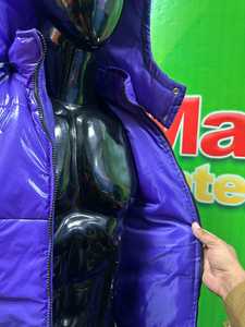 Veste d'hiver matelassée pour femme Mantic Enterprises, couleur violette, à capuche, manches longues, épaisse, chaude, en cuir véritable, imprimé animal, cachemire - Product Image 6