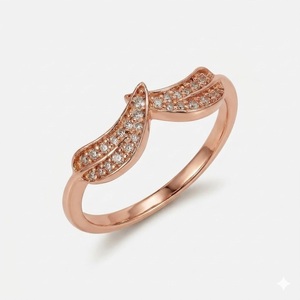 Anillo de Diamantes Redondos VBSR-115, Certificado IGI, Anillo de Oro de 18K, Diamante Cultivado en Laboratorio de 0.12CT E VS1, Anillo de Eternidad para Boda, Anillo de Buena Suerte - Product Image 4