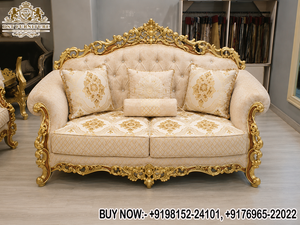Stylish High End Rococo Designed Living Room Furniture Bespoke European Rococo Sofa Table Set Collection with Premium Upholstery - Product Image 3