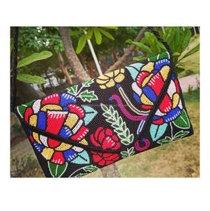 Bolso de mensajero con cuentas hecho a mano para mujer, Colección Bohemia india, bolso de hombro a la moda de lona, embrague de compras de noche, bordado bohemio - Product Image 6