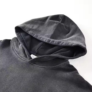 Sudadera con capucha de fabricante OEM, estilo streetwear, con efecto desgastado por el sol, lavado Monkey, de peso pesado, rasgada, vintage, con lavado ácido, nueva. - Product Image 6