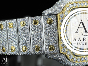 Reloj Mecánico de Esfera Cuadrada, Dos Tonos, Dorado y Plateado, Bisel con Diamantes de Imitación, Reloj de Pulsera para Hombre - Product Image 6