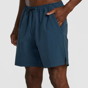 Pantalones Cortos Deportivos de Cintura Alta para Hombre, con Logotipo Personalizado en la Parte Delantera, Color Sólido, 100% Poliéster, Cierre con Cordón, Bolsillos - Product Image 2